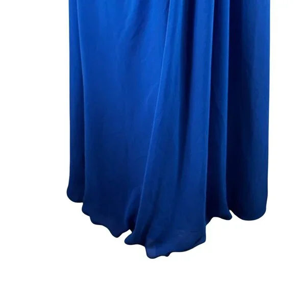 NWT Bill Levkoff 732 Chiffon Strapless Formal Maxi Dress Gown in Blue Size 10 - Picture 10 of 12